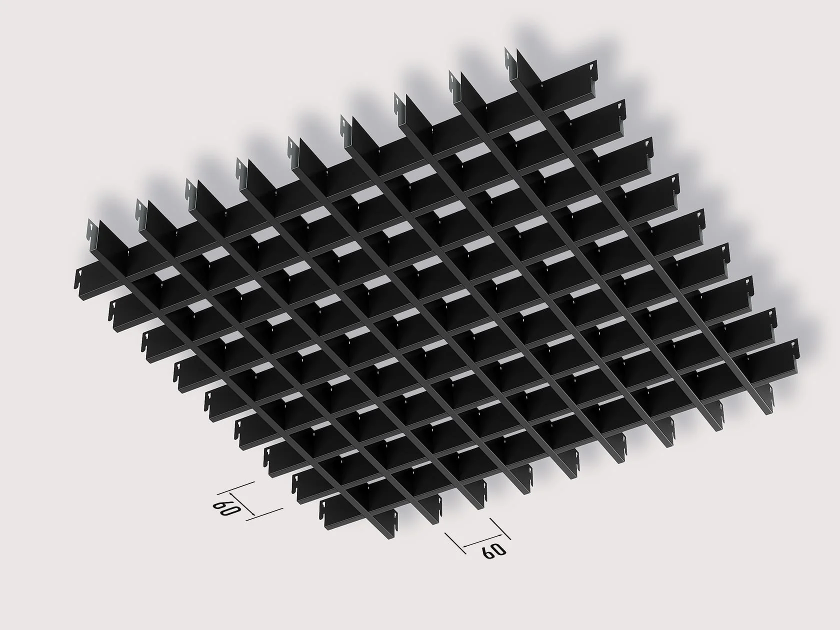 Підвісна Cтеля Грильято 60x60